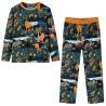 Kids' Pyjamas with Long Sleeves Dark Green 140 Size 140 (9-10y) 