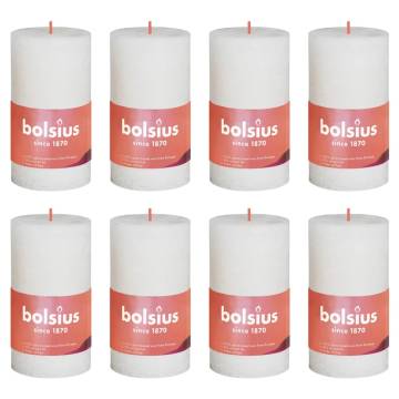 Bolsius Rustic Pillar Candles Shine 8 pcs - Soft Pearl Glow