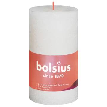 Bolsius Rustic Pillar Candles Shine 8 pcs - Soft Pearl Glow