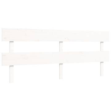 White Super King Bed Frame with Headboard - Solid Wood