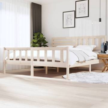 Solid Wood Bed Frame 200x200 cm - Timeless Design