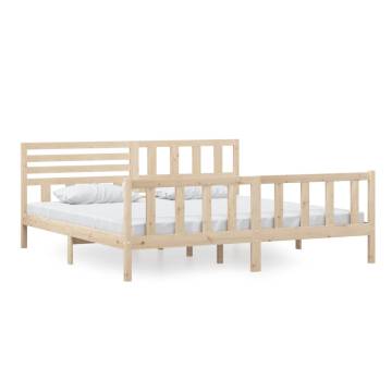 Solid Wood Bed Frame 200x200 cm - Timeless Design