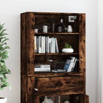 Stylish Highboard in Smoked Oak - Hipomarket