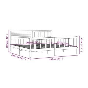 Solid Wood Bed Frame 200x200 cm - Timeless Design