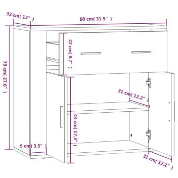 Stylish Highboard in Smoked Oak - Hipomarket