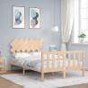 Bed Frame with Headboard 120x200 cm Solid Wood Colour natural Size 120 x 200 cm 