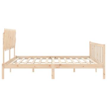 Solid Wood Bed Frame with Headboard 120x200 cm | HipoMarket