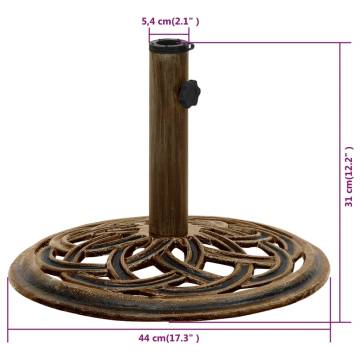 Bronze Umbrella Base 44x44x31 cm - Sturdy Cast Iron Support