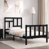 Bed Frame with Headboard Black 90x200 cm Solid Wood Colour black Size 90 x 200 cm 