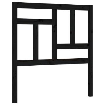 Bed Frame with Headboard Black 90x200 cm | Solid Wood