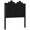 Black Solid Wood Bed Frame with Headboard - 90x200 cm