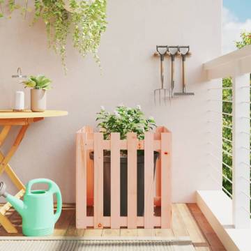 Garden Planter with Fence Design 60x60x60 cm - Hipomarket