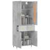 Stylish Highboard in Concrete Grey - 69.5x34x180 cm