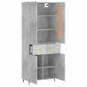 Stylish Highboard in Concrete Grey - 69.5x34x180 cm