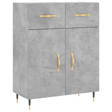 Stylish Highboard in Concrete Grey - 69.5x34x180 cm