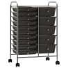 XXL 15-Drawer Mobile Storage Trolley Black Plastic Colour black Quantity in Package 15 