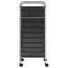 XXL 15-Drawer Mobile Storage Trolley - Black Plastic