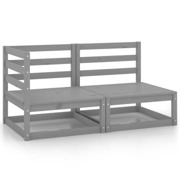 2 Piece Garden Lounge Set - Grey Solid Pinewood | HipoMarket