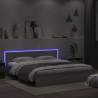 Bed Frame with Headboard and LED Grey Sonoma 180x200 cm Super King Size Colour grey sonoma Size 180 x 200 cm 