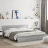 Stylish Grey Sonoma Bed Frame with LED - Super King Size 180x200 cm