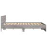 Stylish Grey Sonoma Bed Frame with LED - Super King Size 180x200 cm