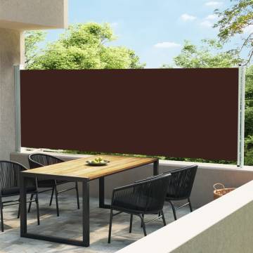 Stylish Brown Retractable Side Awning - 160x600 cm