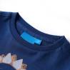 Kids' Long Sleeve Navy Blue T-Shirt with Dinosaur Print