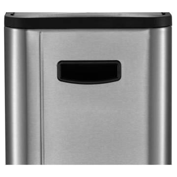 EKO Pedal Bin Ecoslim 2x20 L Matte Silver - Stylish Waste Solution