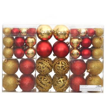 Christmas Baubles 100 pcs in Gold & Wine Red - 3/4/6 cm