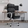 Reclining Office Chair - Black Faux Leather | Hipomarket