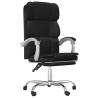 Reclining Office Chair - Black Faux Leather | Hipomarket