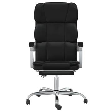 Reclining Office Chair - Black Faux Leather | Hipomarket