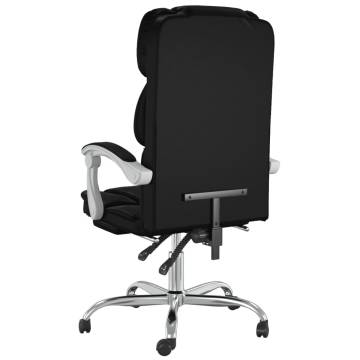 Reclining Office Chair - Black Faux Leather | Hipomarket