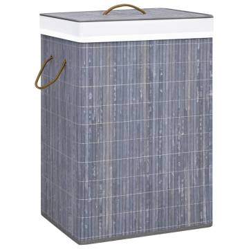 Grey Bamboo Laundry Basket - Stylish & Functional Storage