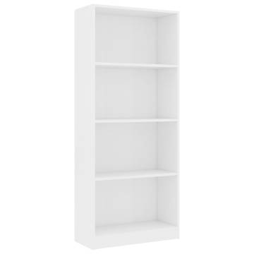 4-Tier White Book Cabinet - Modern Design | Hipo Market