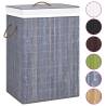 Grey Bamboo Laundry Basket - Stylish & Functional Storage