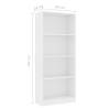 4-Tier White Book Cabinet - Modern Design | Hipo Market