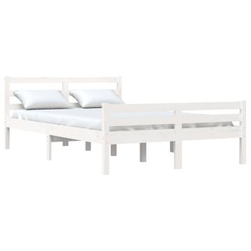 White Solid Wood Bed Frame 140x200 cm | Modern Bedroom Design