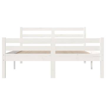 White Solid Wood Bed Frame 140x200 cm | Modern Bedroom Design