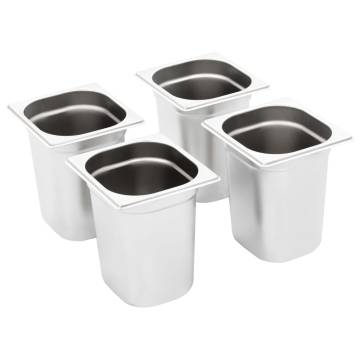 Gastronorm Containers 8 pcs GN 1/6 - Stainless Steel | Hipo Market