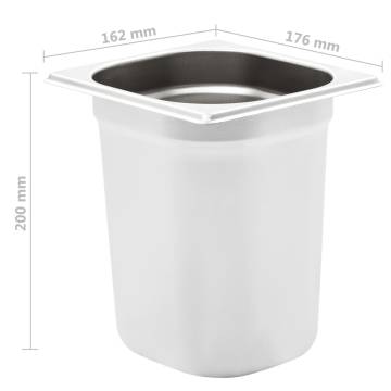 Gastronorm Containers 8 pcs GN 1/6 - Stainless Steel | Hipo Market