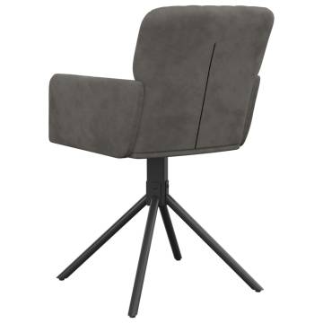 Elegant Dark Grey Velvet Swivel Dining Chairs - 2 pcs Set