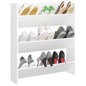 Wall Shoe Cabinet White 80x18x90 cm - Organise Your Shoes