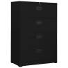 Filing Cabinet Black 90x46x134 cm Steel Colour black Size 90 x 46 x 134 cm Quantity in Package 1 