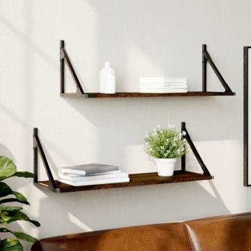 Wall Shelves 2 pcs Brown Oak - Stylish & Practical Storage