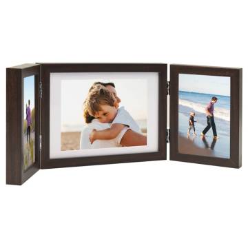 Trifold Photo Frame Collage Dark Brown - Stylish Display