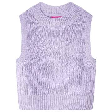 Kids' Light Lilac Sweater Vest | Size 128 for Ages 7-8