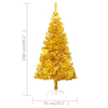 Gold Pre-lit Christmas Tree with Ball Set - 150 cm | HipoMarket UK