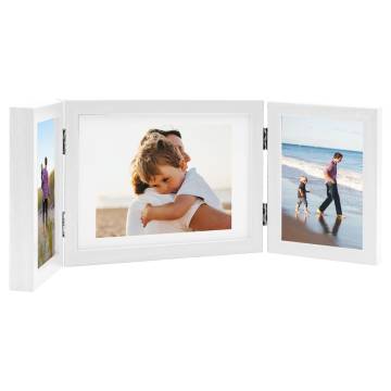 Trifold Photo Frame Collage White 22x15 cm+2x - Hipomarket