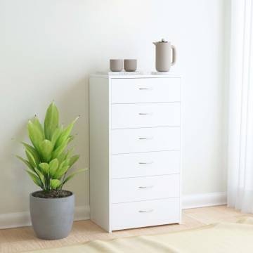 Stylish White Sideboard with 6 Drawers - Durable & Spacious